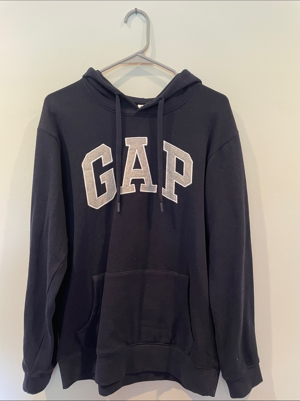 Navy GAP Hoodie With Grey Letters